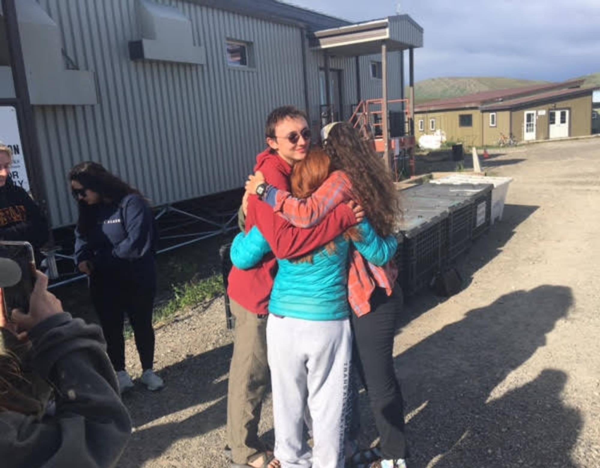 The Toolik team says goodbye to Caroline, a member of the pollination crew
